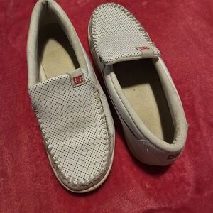 DC Men's Perforated White Slip-On Loafers